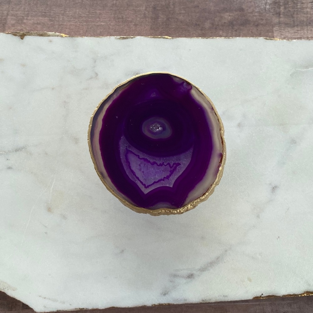Purple agate geode pop socket
